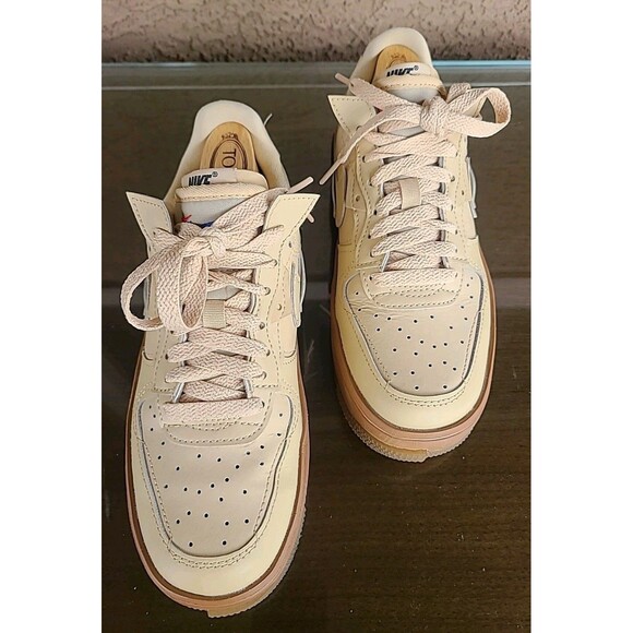 Nike Air Force 1 React Fontanka Khaki Leather Unisex Women 6.5 Casual Streetwear - Picture 2 of 10